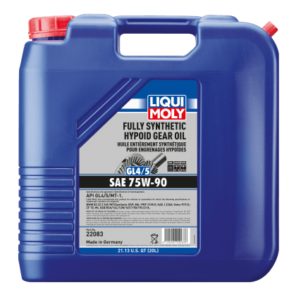 LIQUI MOLY 20L Fully Synthetic Hypoid Gear Oil (GL4/5) 75W90 - Coastal Auto Performance