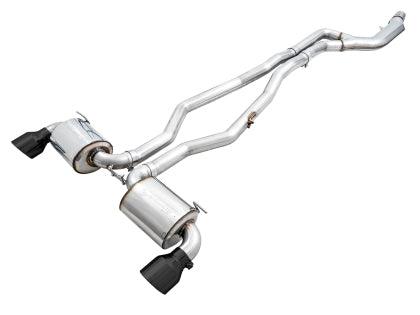 AWE 2020 Toyota Supra A90 Non-Resonated Touring Edition Exhaust - 5in Diamond Black Tips - Coastal Auto Performance