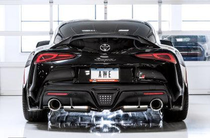 AWE Resonated Touring Edition for A90 Supra - 5" Chrome Tips - Coastal Auto Performance