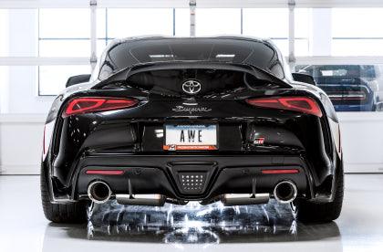 AWE 2020 Toyota Supra A90 Non-Resonated Touring Edition Exhaust - 5in Diamond Black Tips - Coastal Auto Performance
