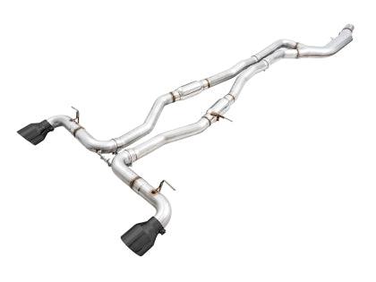 AWE Resonated Track Edition for A90 Supra - 5" Diamond Black Tips - Coastal Auto Performance