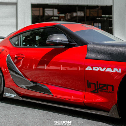 Carbon fiber mirror caps for 2020-2024 Toyota GR Supra - Coastal Auto Performance
